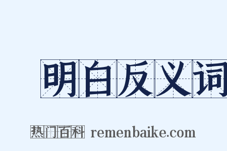 說明白反义词是什么意思的图片